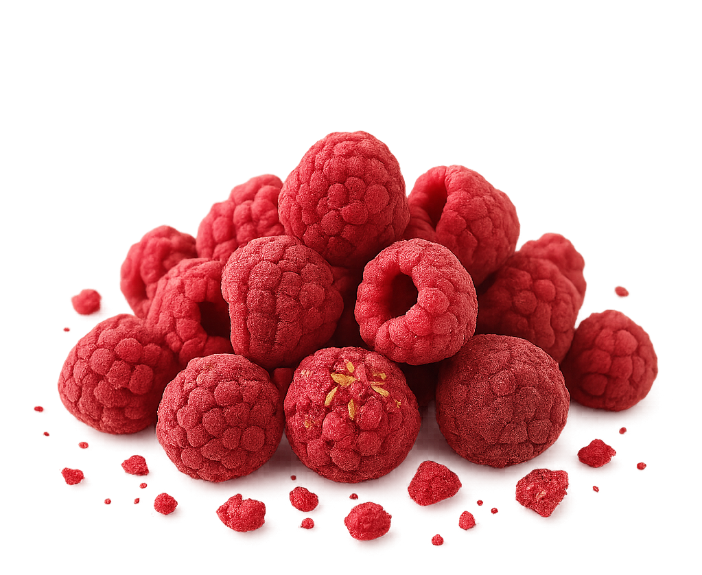 Gefriergetrocknete Himbeeren